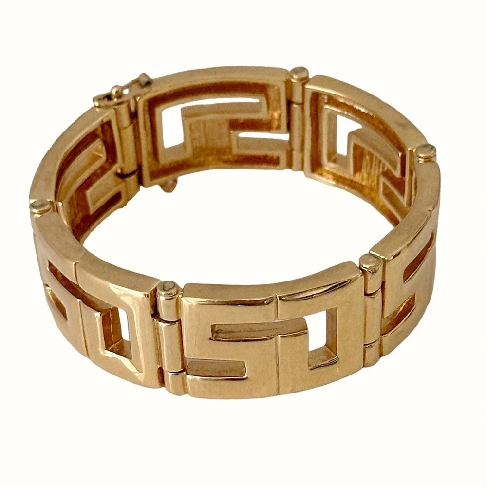 ST JOHN Vintage Logo Gold Plated Bracelet RARE